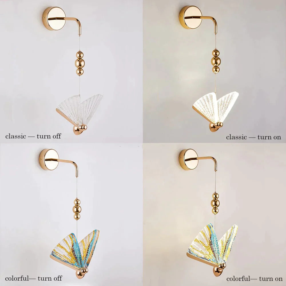 Nordic Butterfly Led Wall Light for Bedroom
