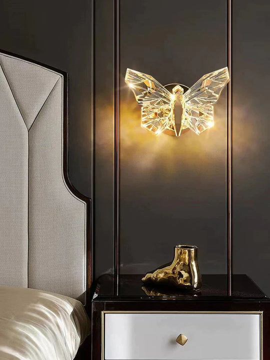 Nordic Creative Luxury Butterfly wall lamp for Bedroom Living Room Lighting