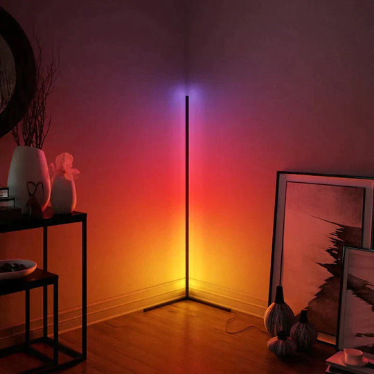 Nordic LED Floor Lamp RGB Corner LED Right Angle Floor Lights Coloful Bedroom lamp Lighting Remote Control Corner Standing Lamp