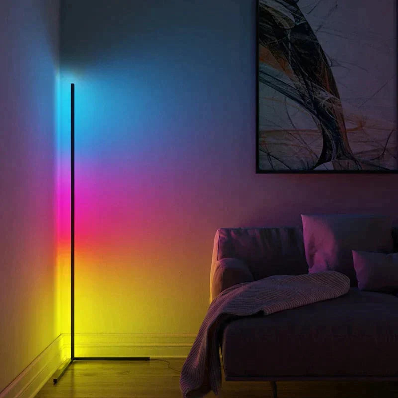 Nordic LED Floor Lamp RGB Corner LED Right Angle Floor Lights Coloful Bedroom lamp Lighting Remote Control Corner Standing Lamp
