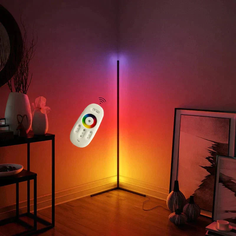 Nordic LED Floor Lamp RGB Corner LED Right Angle Floor Lights Coloful Bedroom lamp Lighting Remote Control Corner Standing Lamp