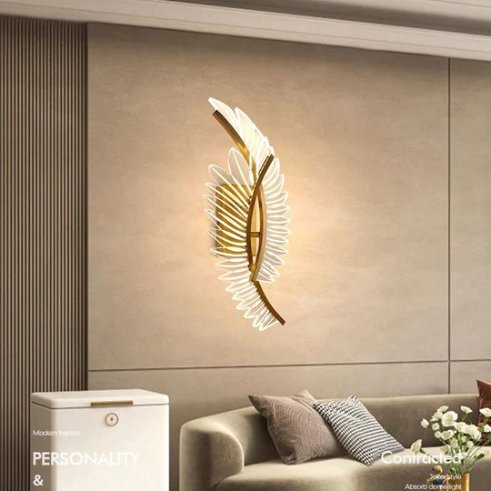 Nordic modern art bedside feather LED Wall Lamp