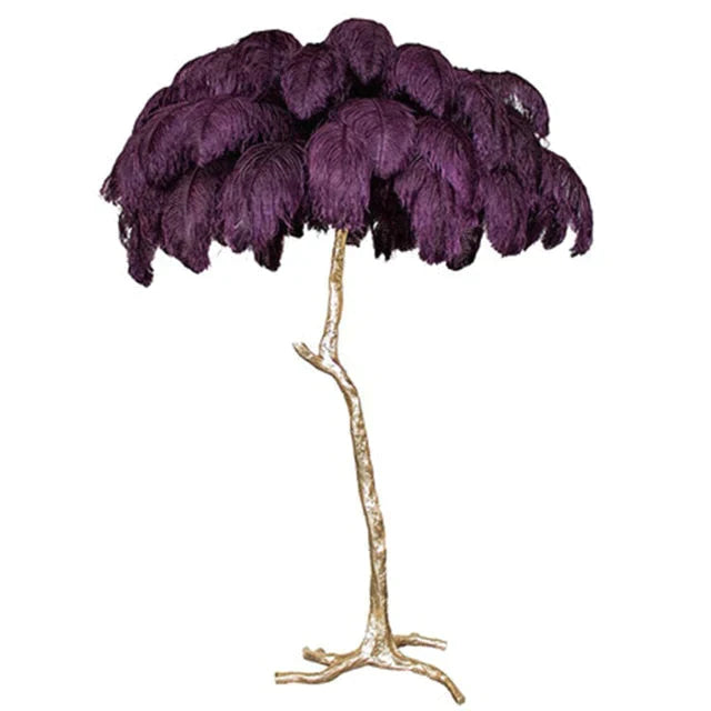Nordic Ostrich Feather Floor Lamp Stand Light Copper Modern Interior Lighting Decor Home Floor Lights Luminaria Ostrich Feather