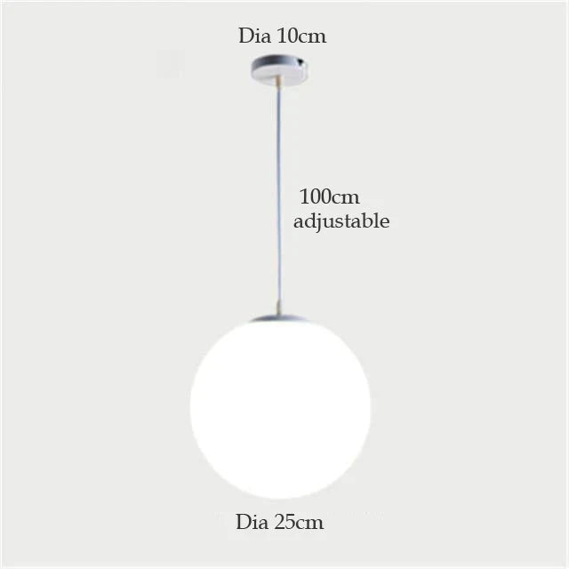 Nordic White Glass Ball Pendant Lights Modern LED Living Room Hanglamp Pendant Lamp Restaurant Bar Aisle Bubble Ball Luminaire