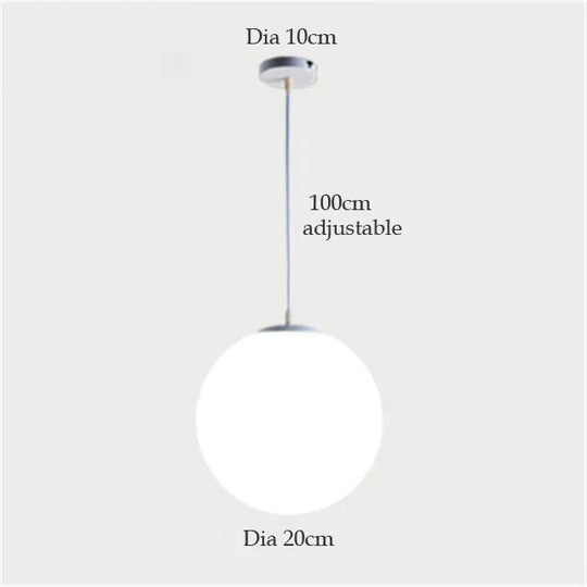 Nordic White Glass Ball Pendant Lights Modern LED Living Room Hanglamp Pendant Lamp Restaurant Bar Aisle Bubble Ball Luminaire