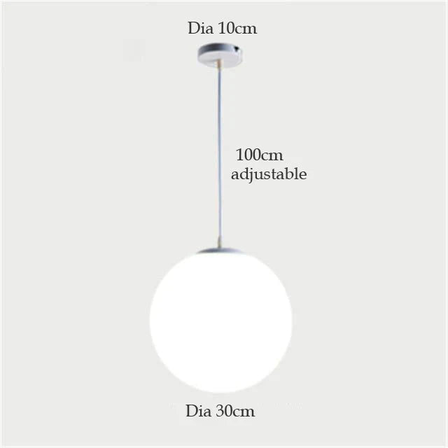 Nordic White Glass Ball Pendant Lights Modern LED Living Room Hanglamp Pendant Lamp Restaurant Bar Aisle Bubble Ball Luminaire