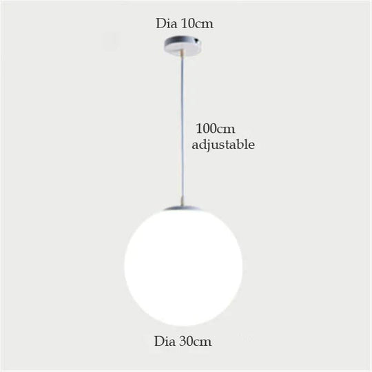 Nordic White Glass Ball Pendant Lights Modern LED Living Room Hanglamp Pendant Lamp Restaurant Bar Aisle Bubble Ball Luminaire
