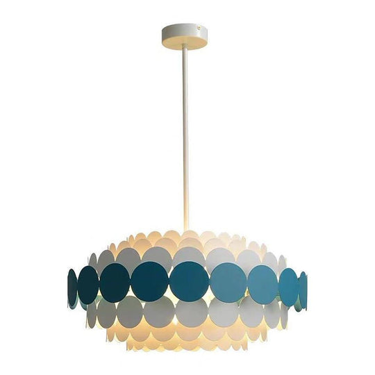 Circles Frills Blue Pendant Light – Metal Stylish Ceiling Light