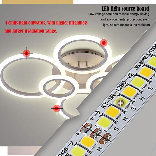 Circles Aluminum Acrylic Flush Mount LED Ceiling Light