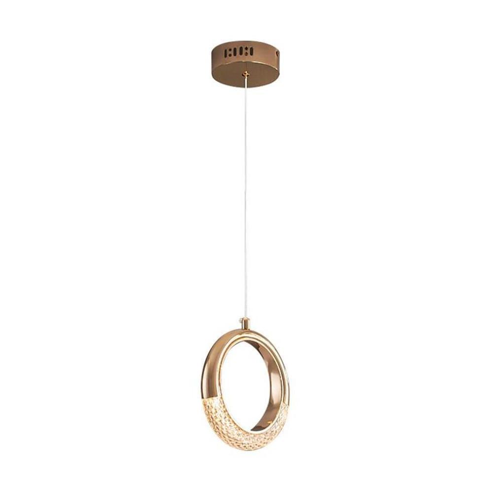 Ring Shaped LED Electroplated Metal Modern Pendant Light