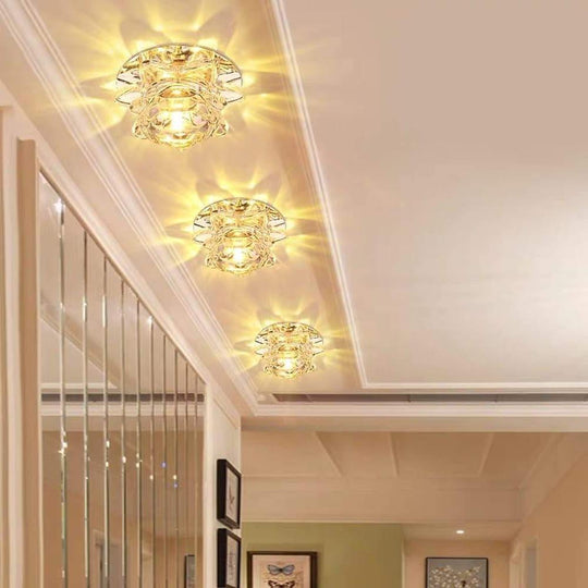 Electroplated Glass Flower Design LED Ceiling Light