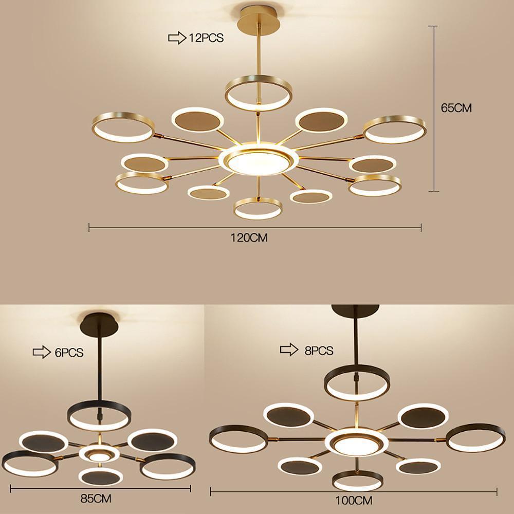 Multi-Circle Acrylic Aluminum LED Pendant Chandelier