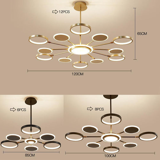 Multi-Circle Acrylic Aluminum LED Pendant Chandelier