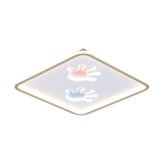 Round Hands Image LED Nordic Flush Mount Ceiling Light