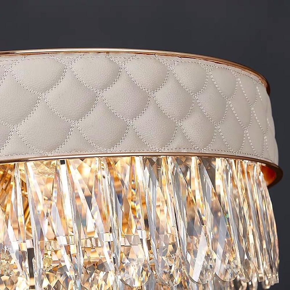 Drum-Shaped LED Electroplated Crystal Modern Chandelier