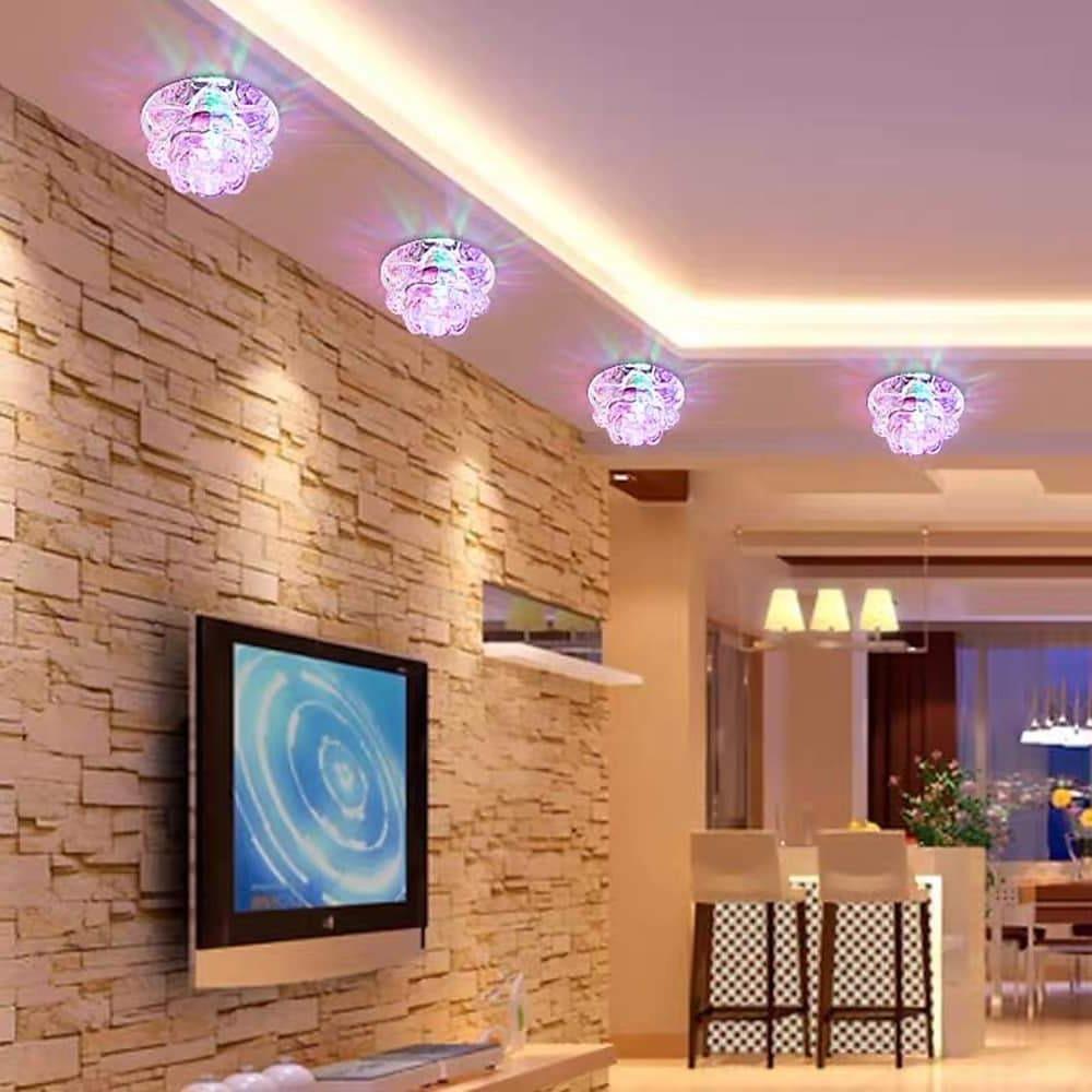 Electroplated Glass Flower Design LED Ceiling Light
