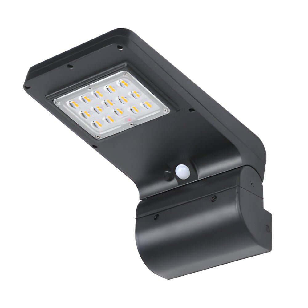 Outdoor Black LED Solar Wall Light
