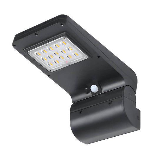 Outdoor Black LED Solar Wall Light