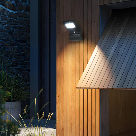 Outdoor Black LED Solar Wall Light