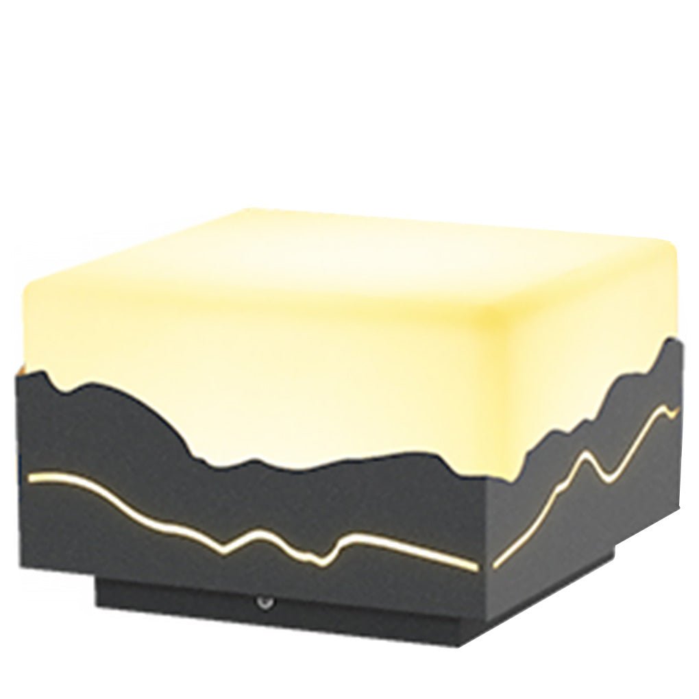 Outdoor Solar LED Waterproof Fence Post Light with Mountain Design