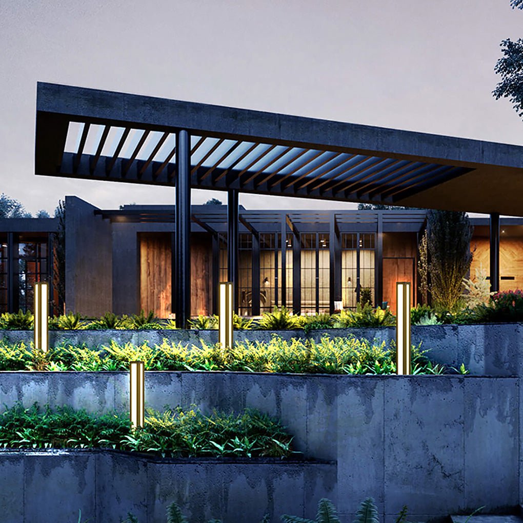 Outdoor Bollard Light Waterproof Garden Solar LED Landscape Lighting