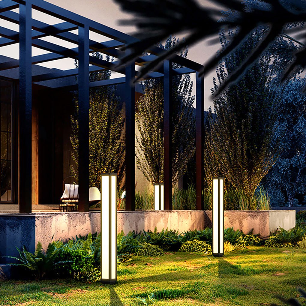 Outdoor Bollard Light Waterproof Garden Solar LED Landscape Lighting