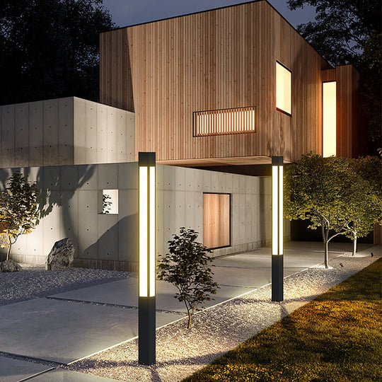 Outdoor Bollard Light Waterproof Garden Solar LED Landscape Lighting