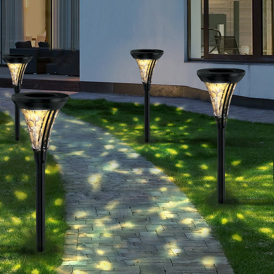 Outdoor Solar LED Post Light with Water Glass Lens