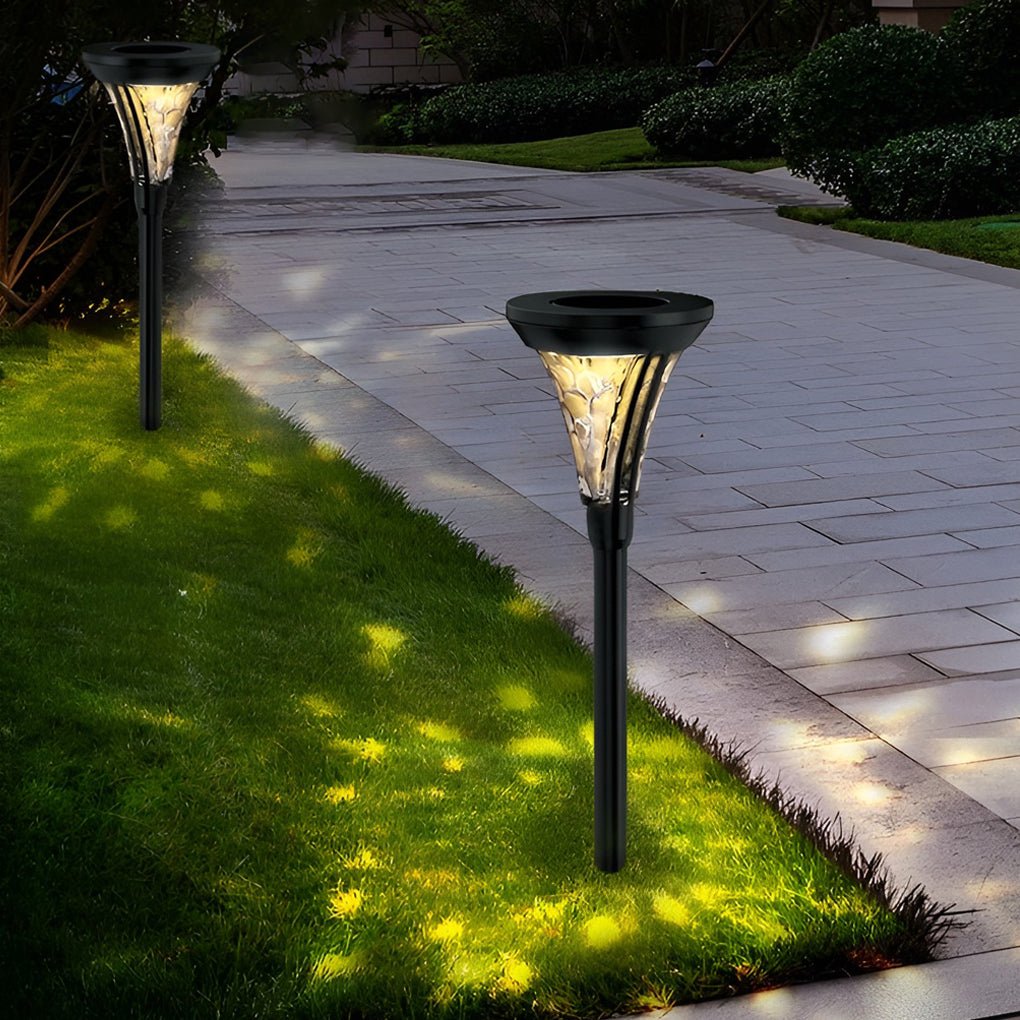 Outdoor Solar LED Post Light with Water Glass Lens