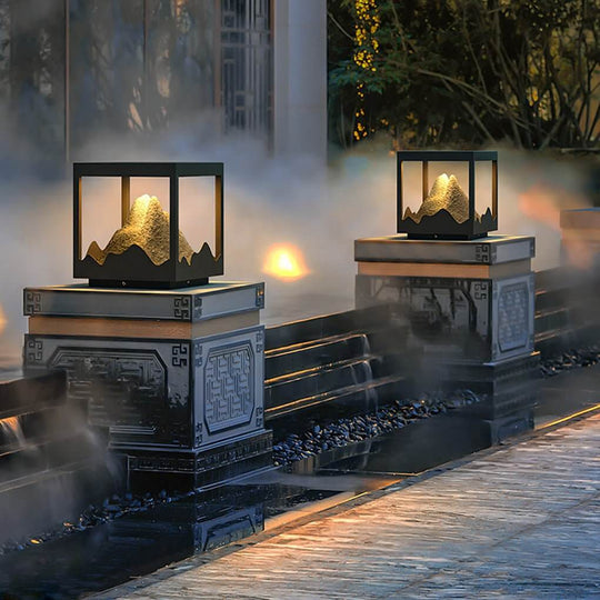 Outdoor Solar Waterproof Mountain Landscape Decorative Lighting Column Light