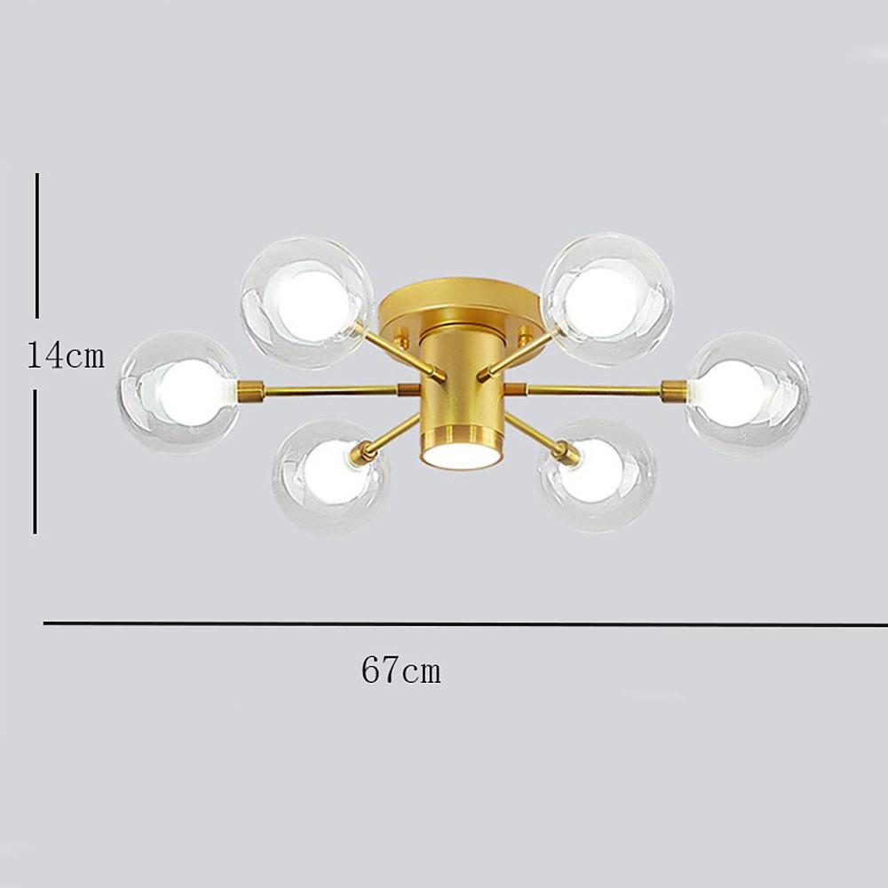 Globe Metal Glass Industrial LED Flush Mount Ceiling Light