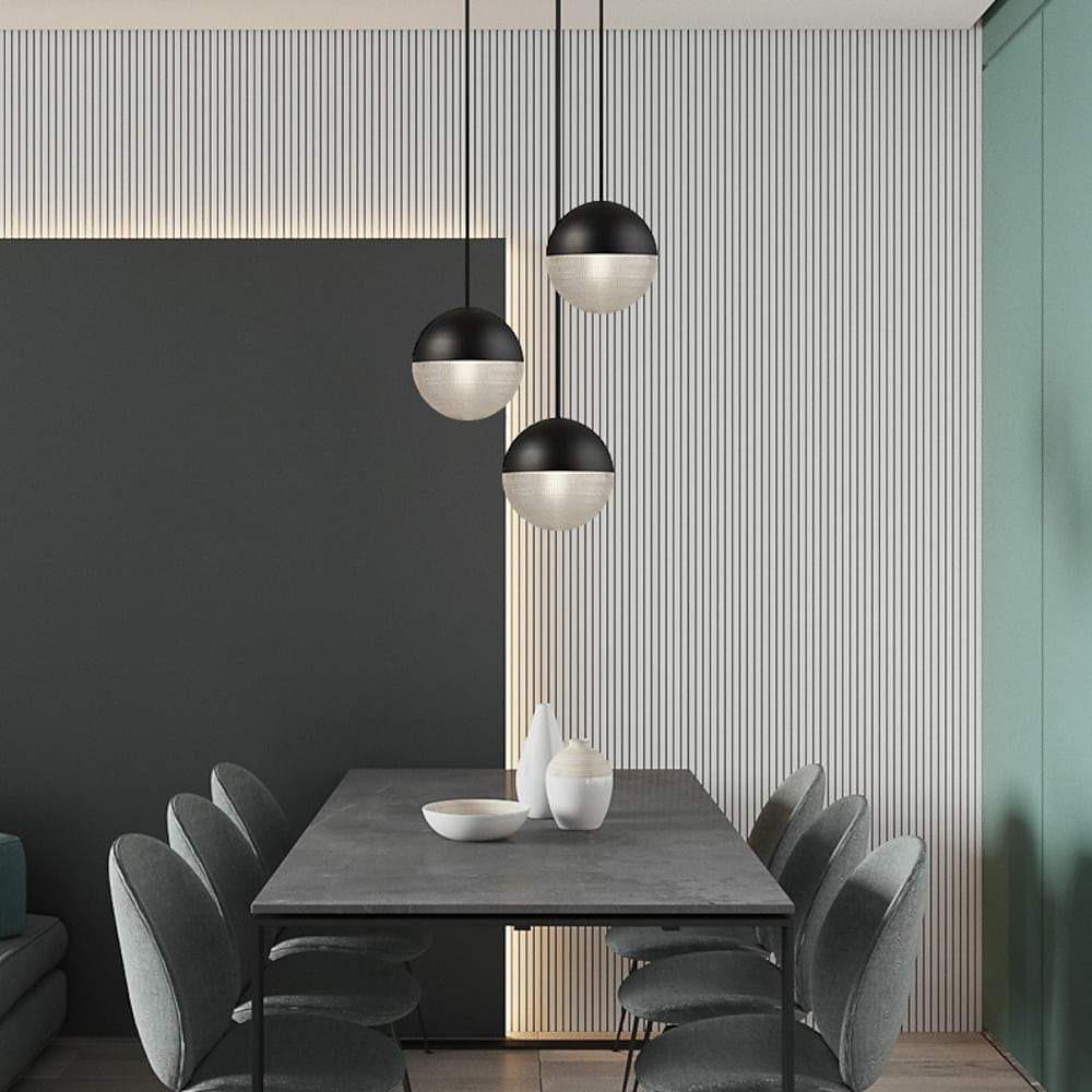 Round Ball Electroplated Glass Metal LED Pendant Light