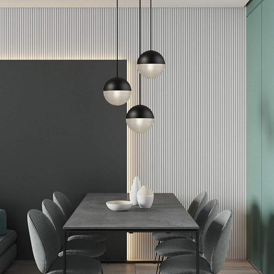 Round Ball Electroplated Glass Metal LED Pendant Light