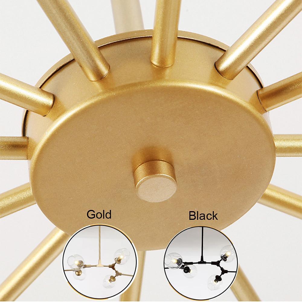 Glass Globe LED Electroplated Nordic Sputnik Chandelier Hanging Ceiling Light