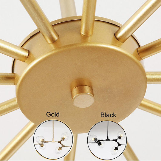 Glass Globe LED Electroplated Nordic Sputnik Chandelier Hanging Ceiling Light