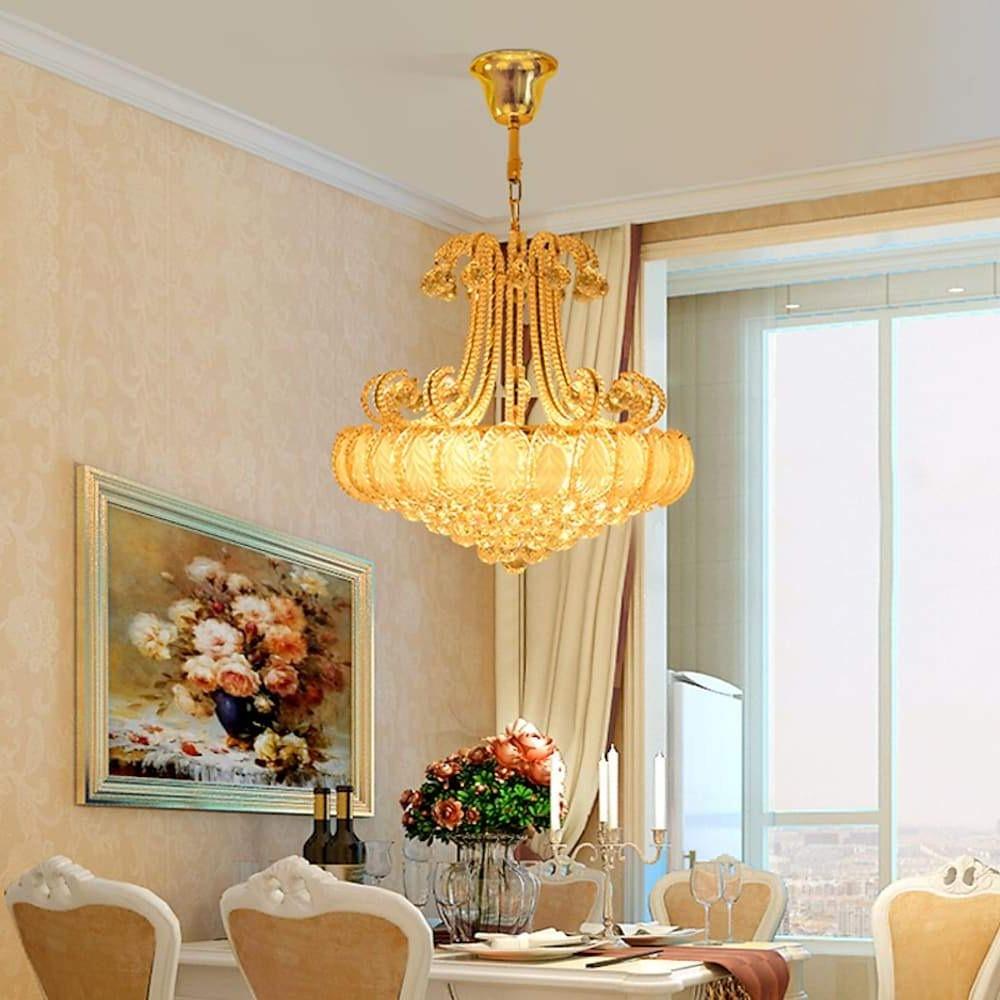 8-Light Modern Gold/Silver Vintage Crystal LED Chandelier – Drum Pendant Light