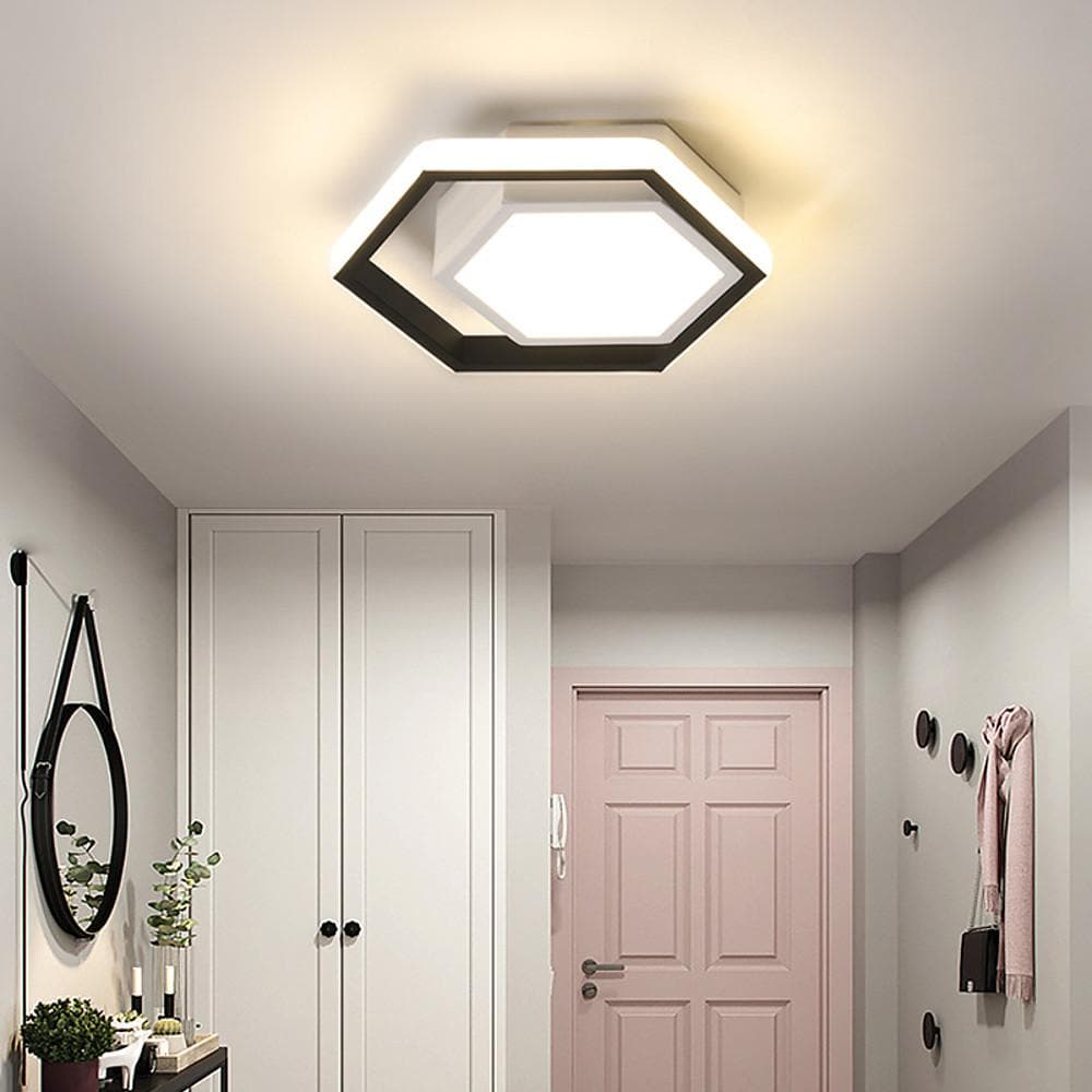 Hexagon Shaped LED Modern Flush Mount Ceiling Light