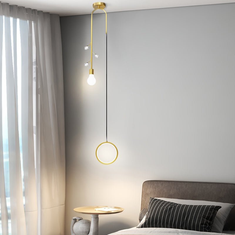 Personality Creative Crystal Branches Three Step Dimming Modern Pendant Light