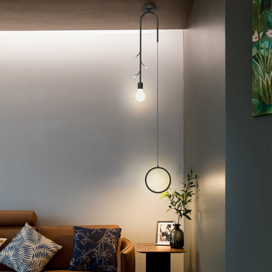 Personality Creative Crystal Branches Three Step Dimming Modern Pendant Light