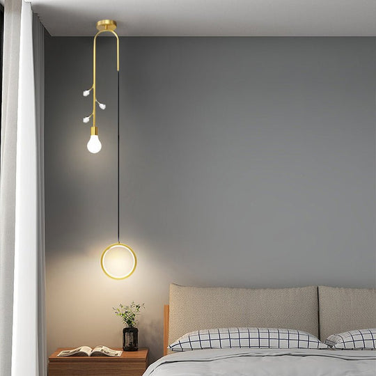 Personality Creative Crystal Branches Three Step Dimming Modern Pendant Light