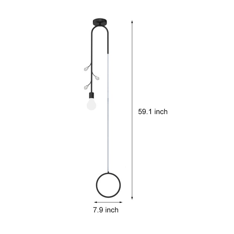 Personality Creative Crystal Branches Three Step Dimming Modern Pendant Light