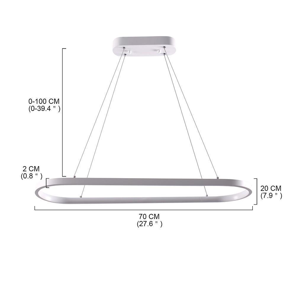 Rectangular Curves Metal LED Modernist Pendant Light