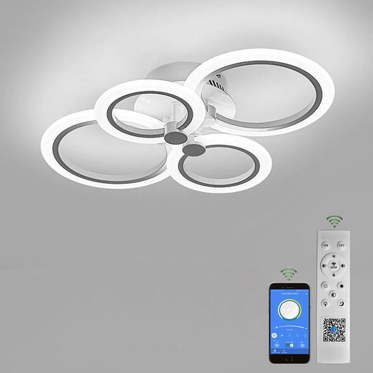 Circles Aluminum Acrylic Flush Mount LED Ceiling Light