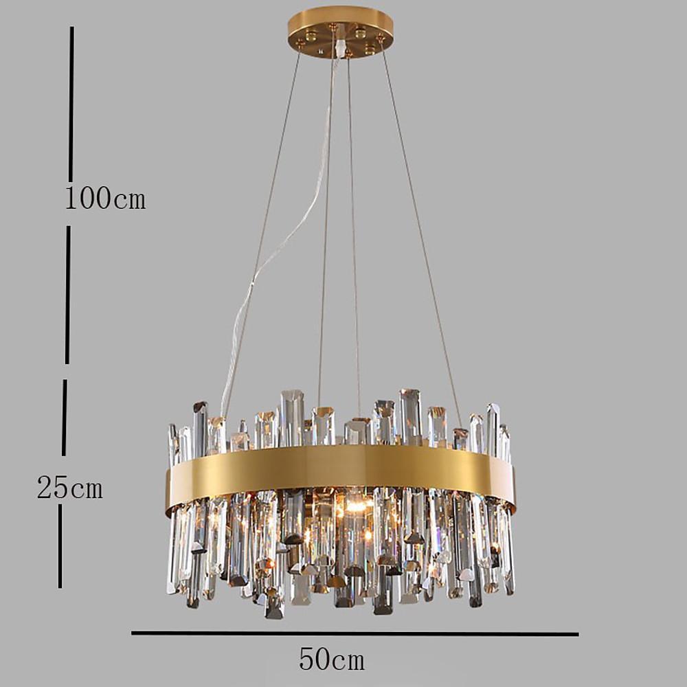 8-Light Modern Crystal Brass Chandelier