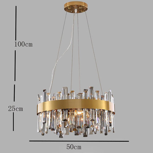 8-Light Modern Crystal Brass Chandelier