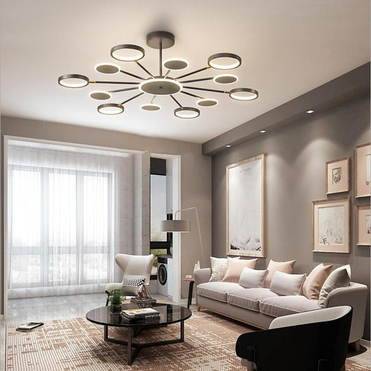 Multi-Circle Acrylic Aluminum LED Pendant Chandelier