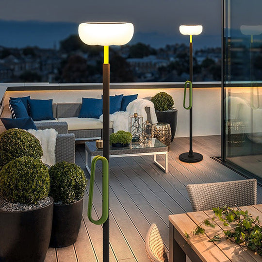 76'' Movable Solar Powered Outdoor Torchiere Floor Lamp