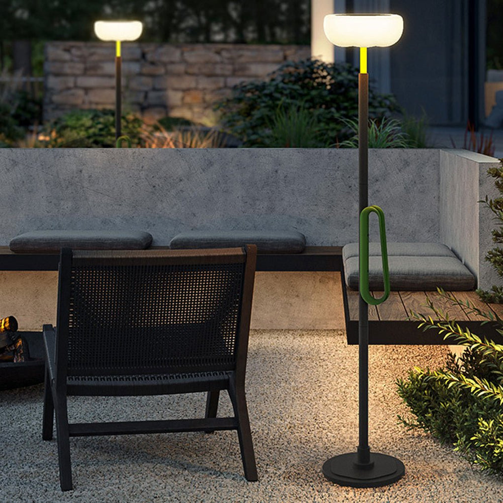 76'' Movable Solar Powered Outdoor Torchiere Floor Lamp