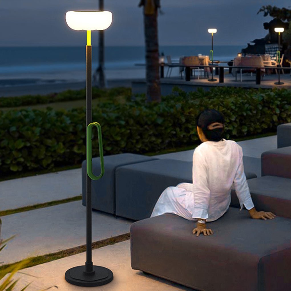 76'' Movable Solar Powered Outdoor Torchiere Floor Lamp