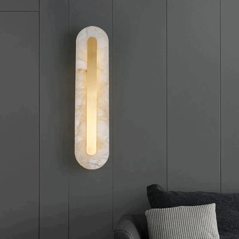 Postmodern Luxury Copper Marble Wall Lamp in Gold shade For Living Room Restaurant Bedroom Indoor Wall Lamp